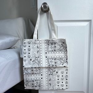 MCM Bandana Print White/Black Tote Bag